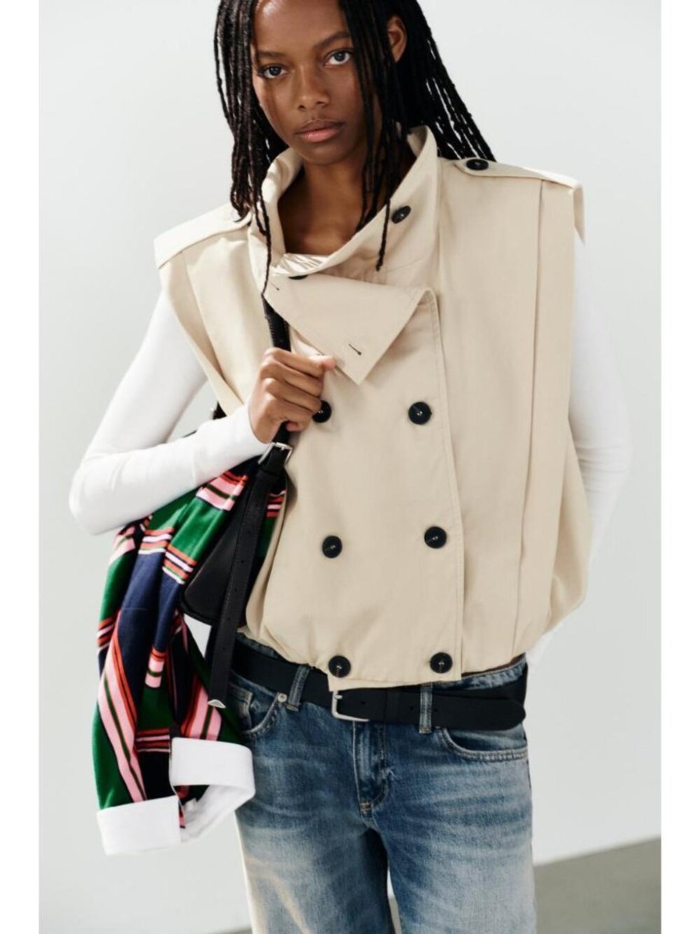 ZARA PLEATED BUTTON-UP VEST 8338/770/710